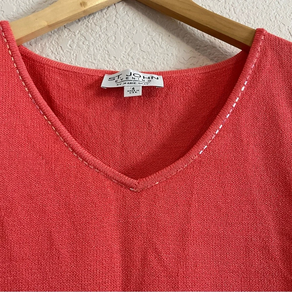 St. John Evening by Marie Gray Santana Knit Short Sleeve Sheath Dress y2k 2000s - Picture 6 of 8